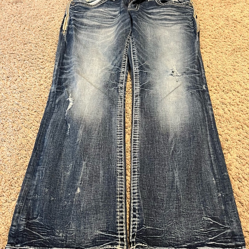 Stylish Distressed Flare Jeans